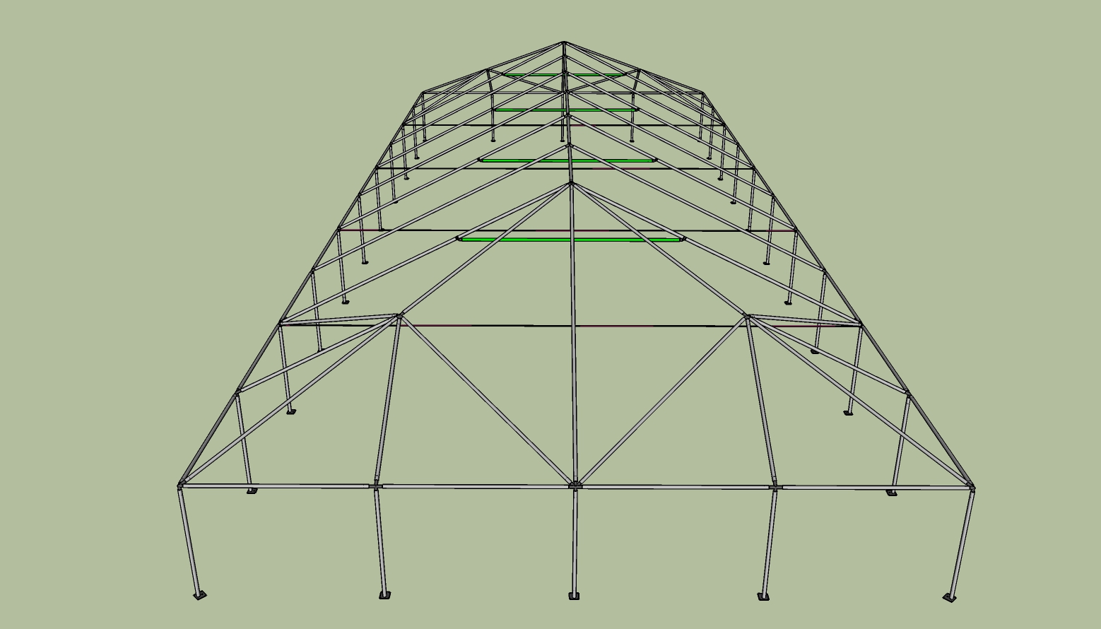 40x100 frame tent side view